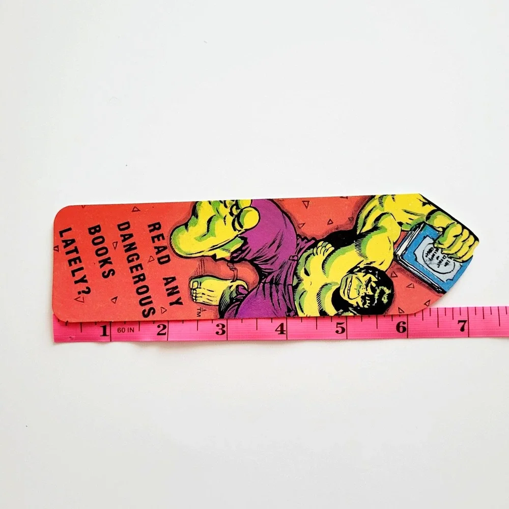 Vintage 80s Incredible Hulk Bookmark, paperboard 1986 Marvel Comics Group 2-1073
